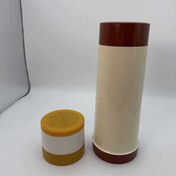 2 Vintage Thermos Cont. 1 King-Seeley Thermos Bottle Brown/Tan & 1 Aladdin 7000 - Picture 4 of 16